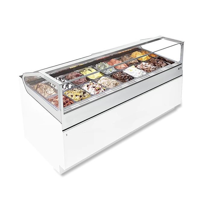 Vitrine à glace compact avec froid statique ou ventilé pour espaces restreints